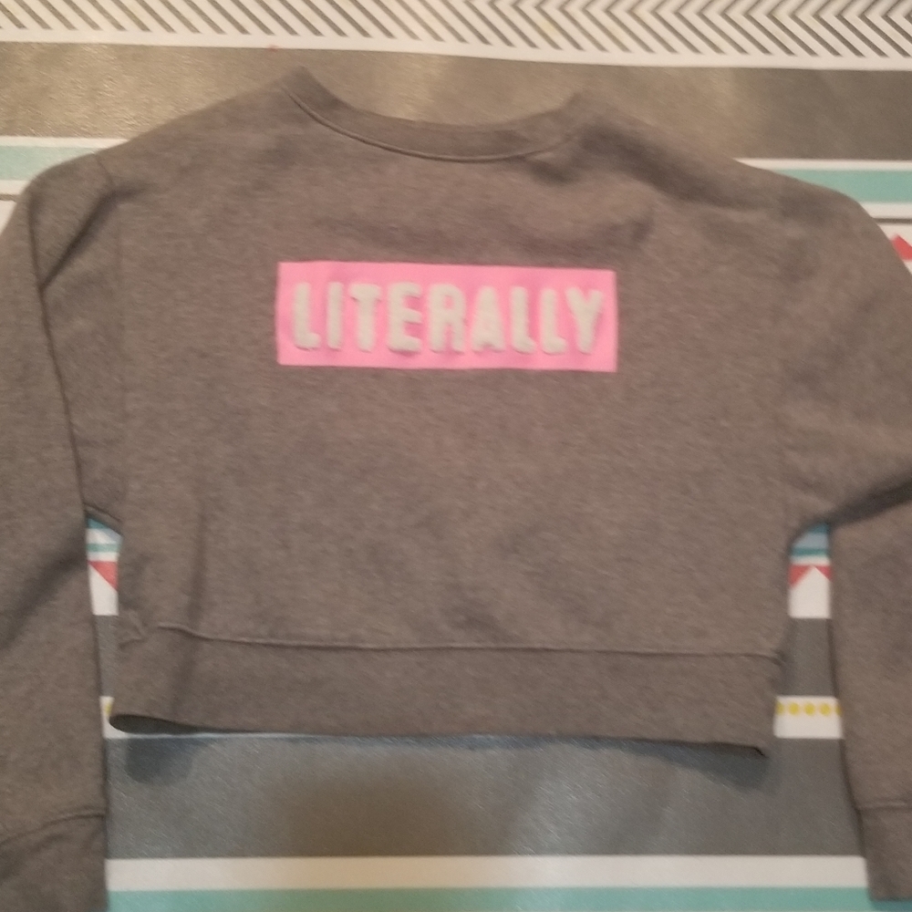 'Literally' crop top/ sweatshirt